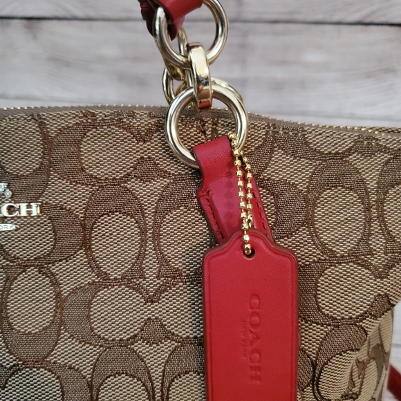 SOLD......COACH- Small Kelsey Satchel In Signature Jacquard - Picture 6 of 14